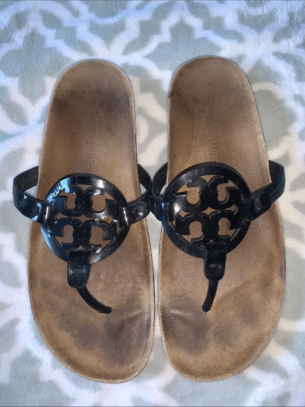 Tory Burch Suede Tan Footbed Sandals 10